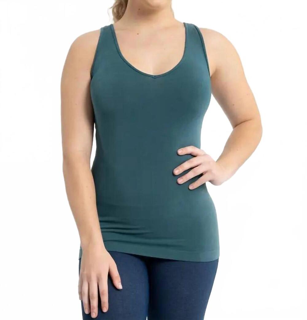 NEW ELIETIAN seamless reversible tank top in peacock